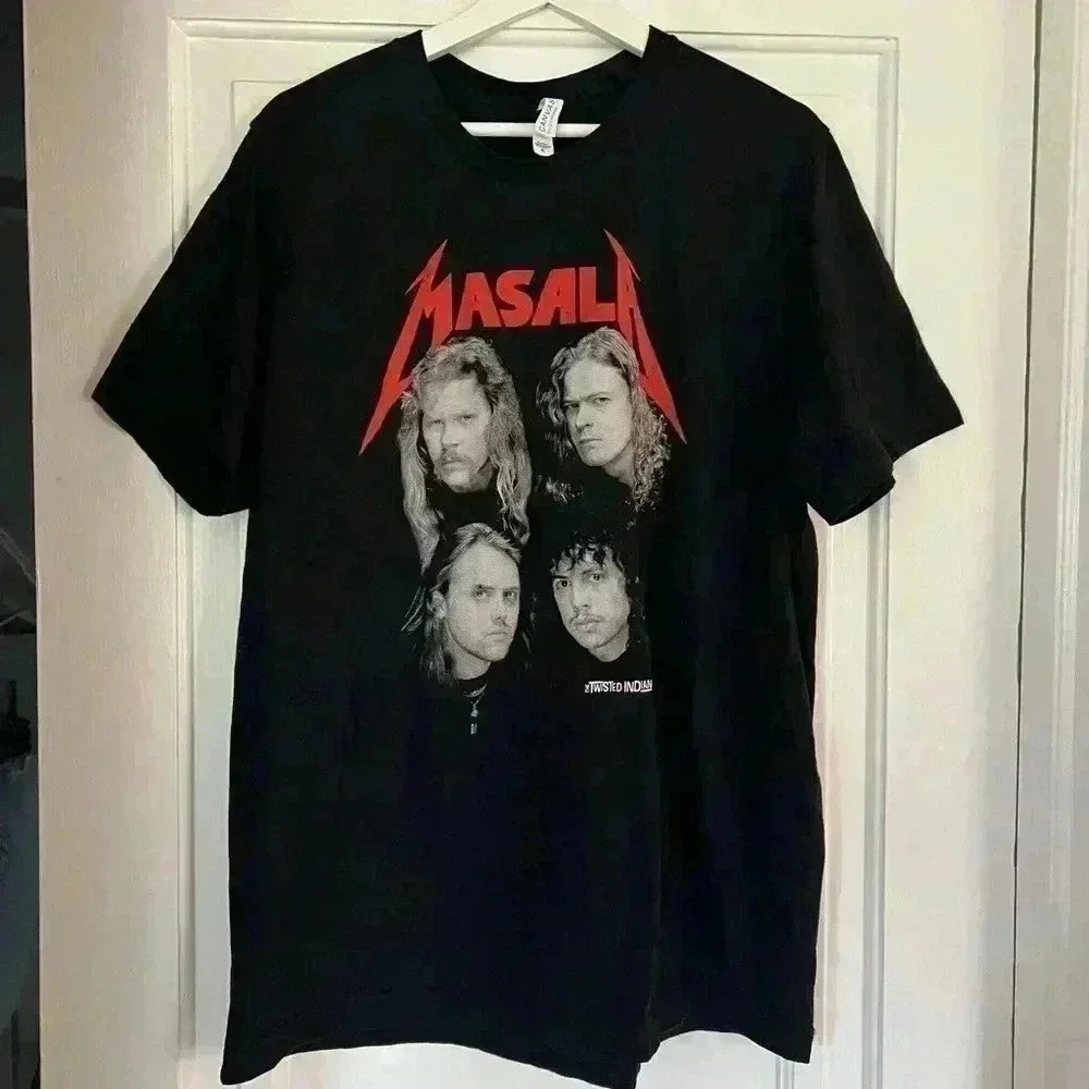 Metallica joke shirt band tee Masala Indian foodie Metal black size XL